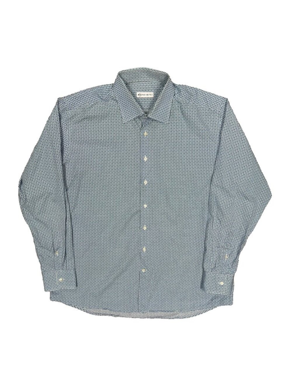 ETRO Dress Shirt Made in Italy Cotton Geometric Long Sleeve Button Up 17.5 XL